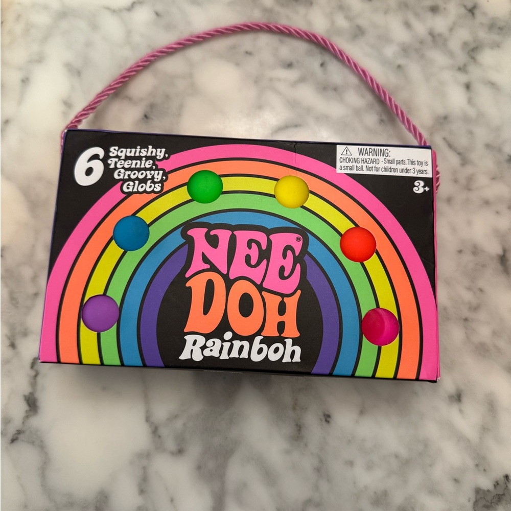 Nee Doh Rainbow Squishy Toy Set - Colorful Rainbow Packaging